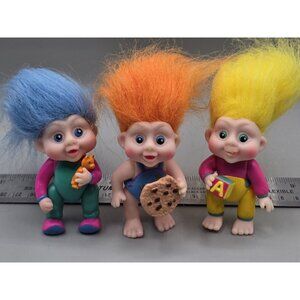 1991 Vintage Applause Magic Baby Troll Dolls-Lot Of 3-Jointed & Poseable